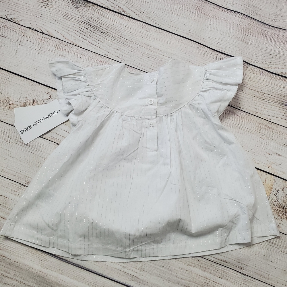 Calvin Klein NWT girls 12 month pompom top - Picture 2 of 3